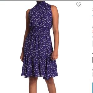 Nanette Lepore Sleeveless Flocked neck Dress